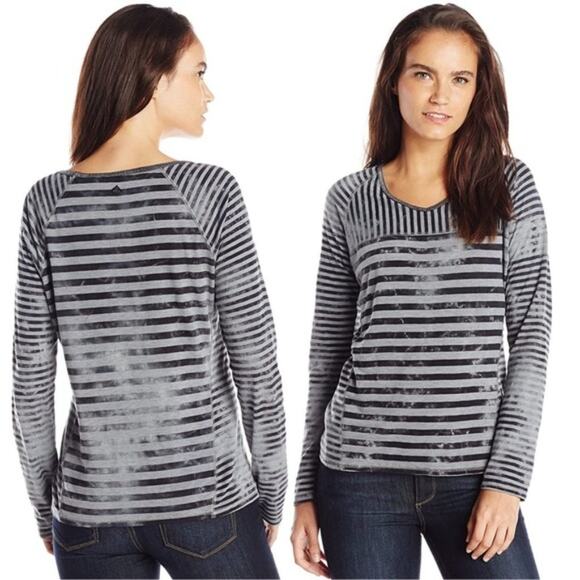prAna Women's Long Sleeve Jaime Top in Black & Gray Cloud Wash Size XS - Picture 3 of 9